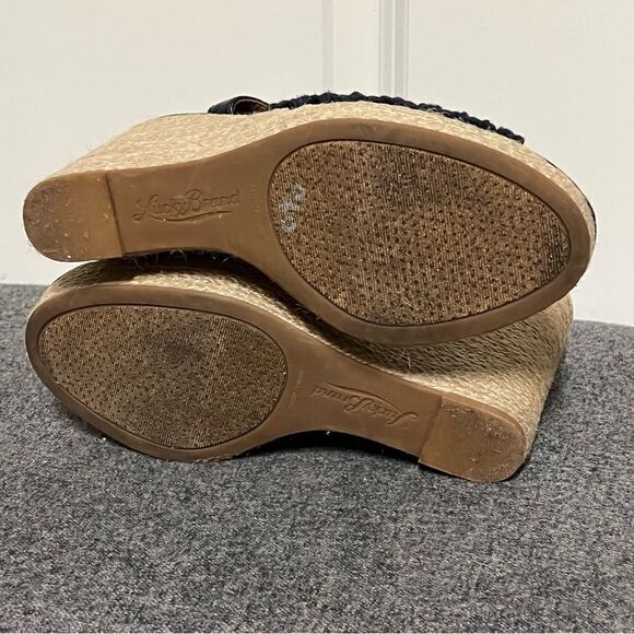 Lucky Brand Rilo Crochet Black Boho Wedge Platform Espadrille Slingback Sandal 8 - Picture 15 of 16